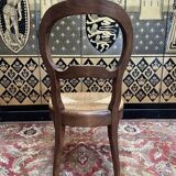 Set of 6 Louis Philippe style straw chairs