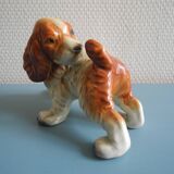 Old ceramic dog statuette Cortendorf Western Germany ceramic dog