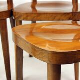 Ensemble de 4 chaises de salle à manger classiques Tatra en noyer, Tchécoslovaquie, années 1950
