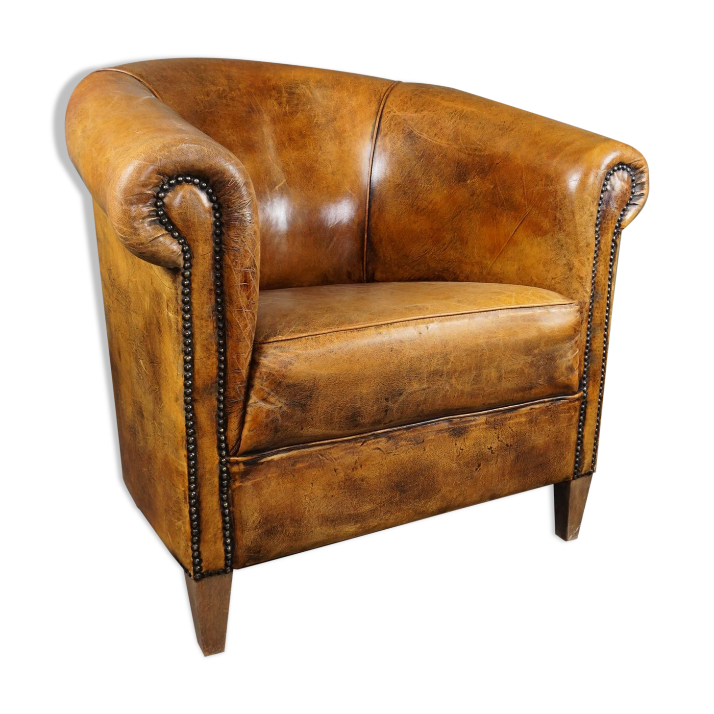 Sheep leather club chair