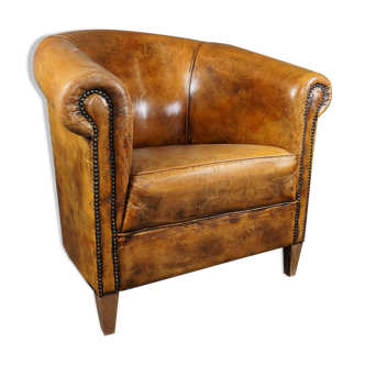 Sheep leather club chair