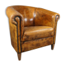 Fauteuil club en cuir de mouton