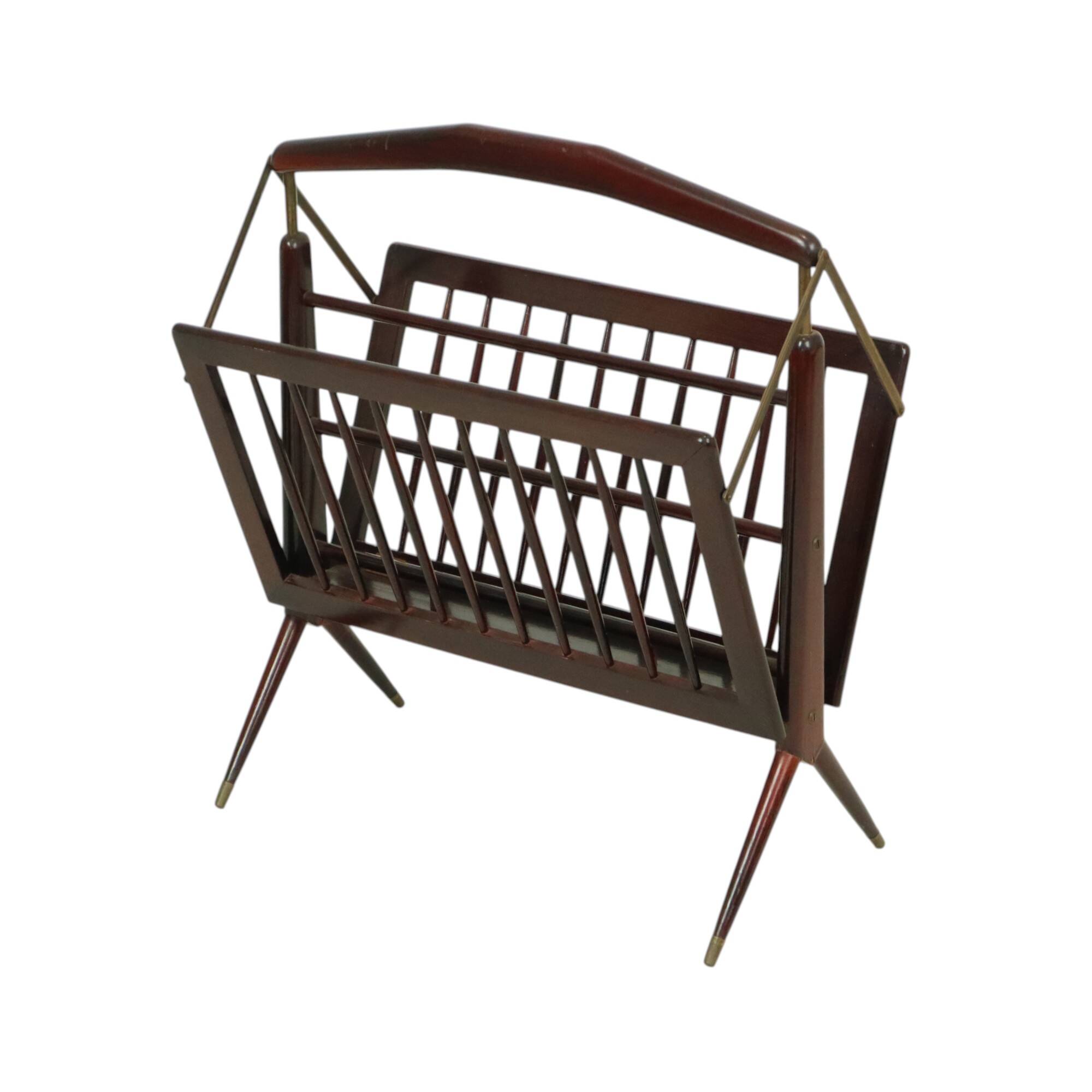 Porte-revues italien en bois Cesare Lacca