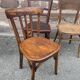 4 Mismatched bistro chairs curved wood Brasserie