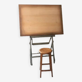 Unic drawing table with stool