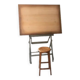 Unic drawing table with stool