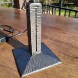 Art deco office lamp wrought iron 1930 glass frosted skyscraper