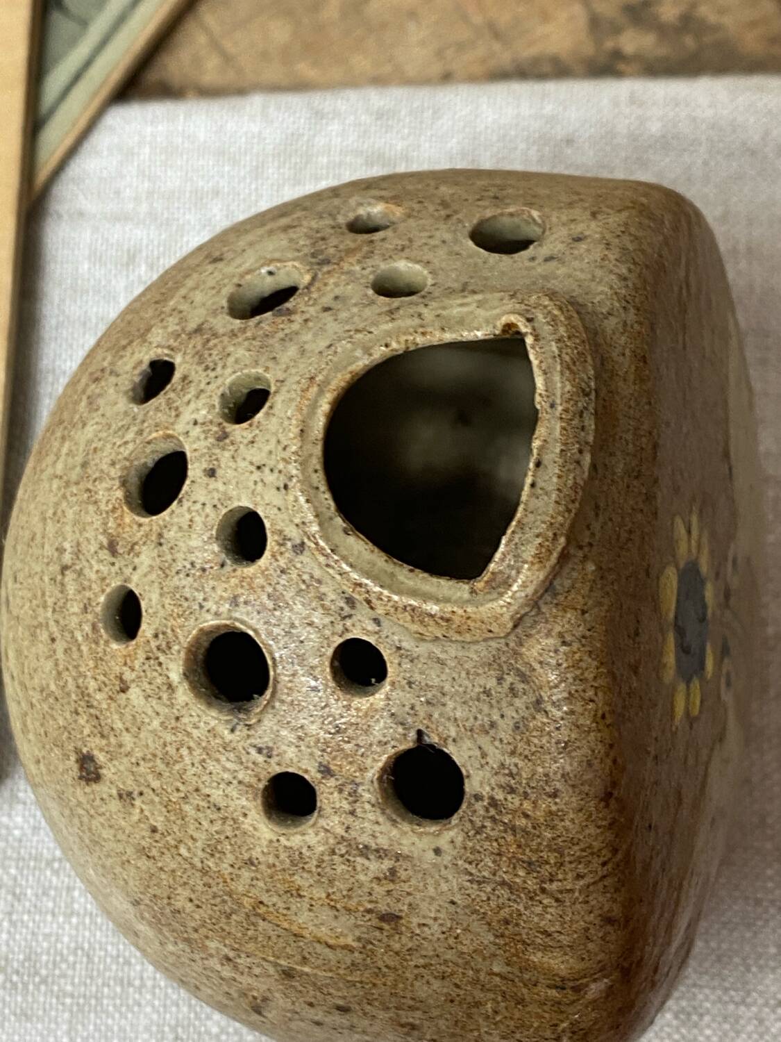 Stoneware flower pick, Noël Vassard, 1970
