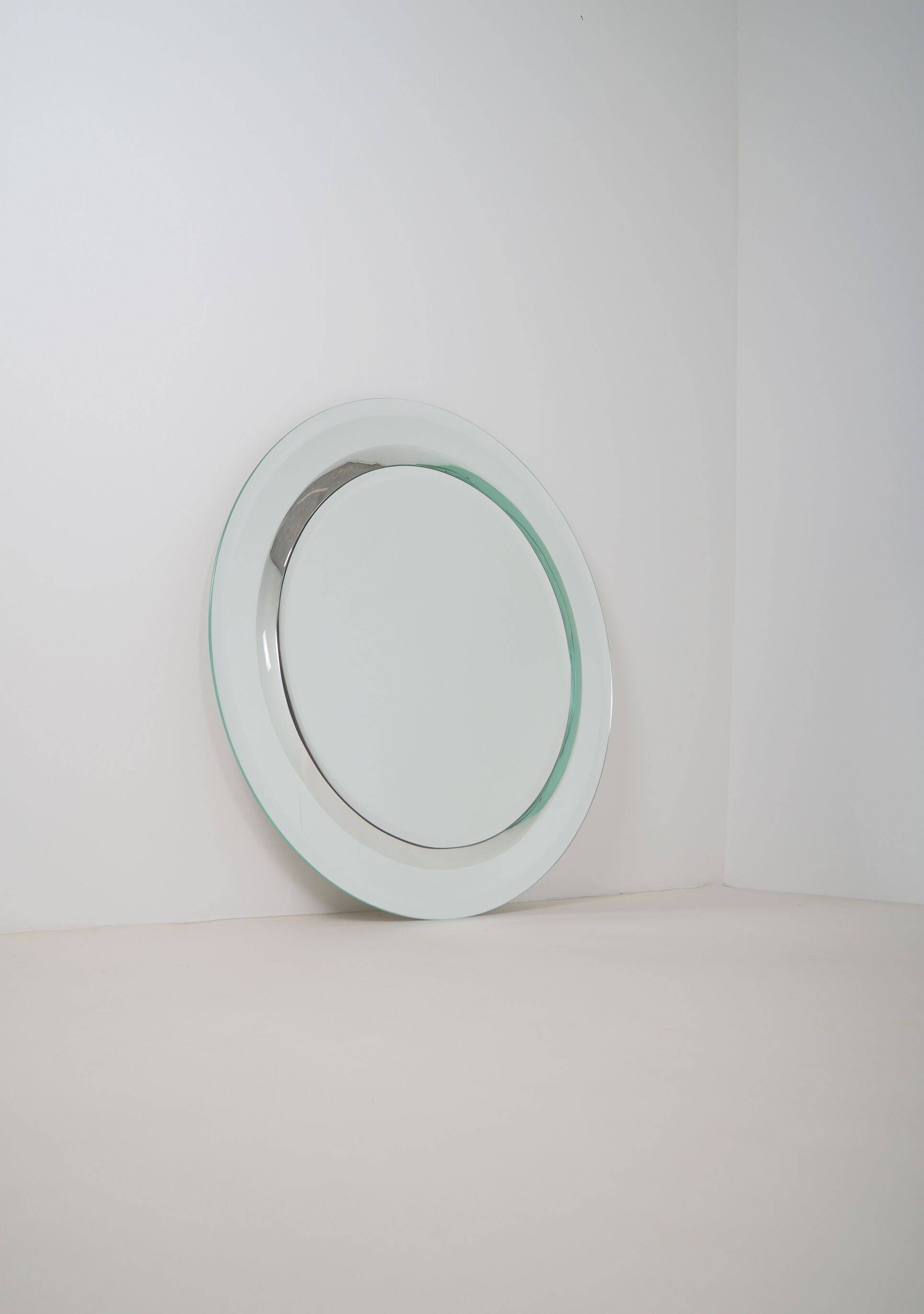 Large vintage mirror with double facet edge