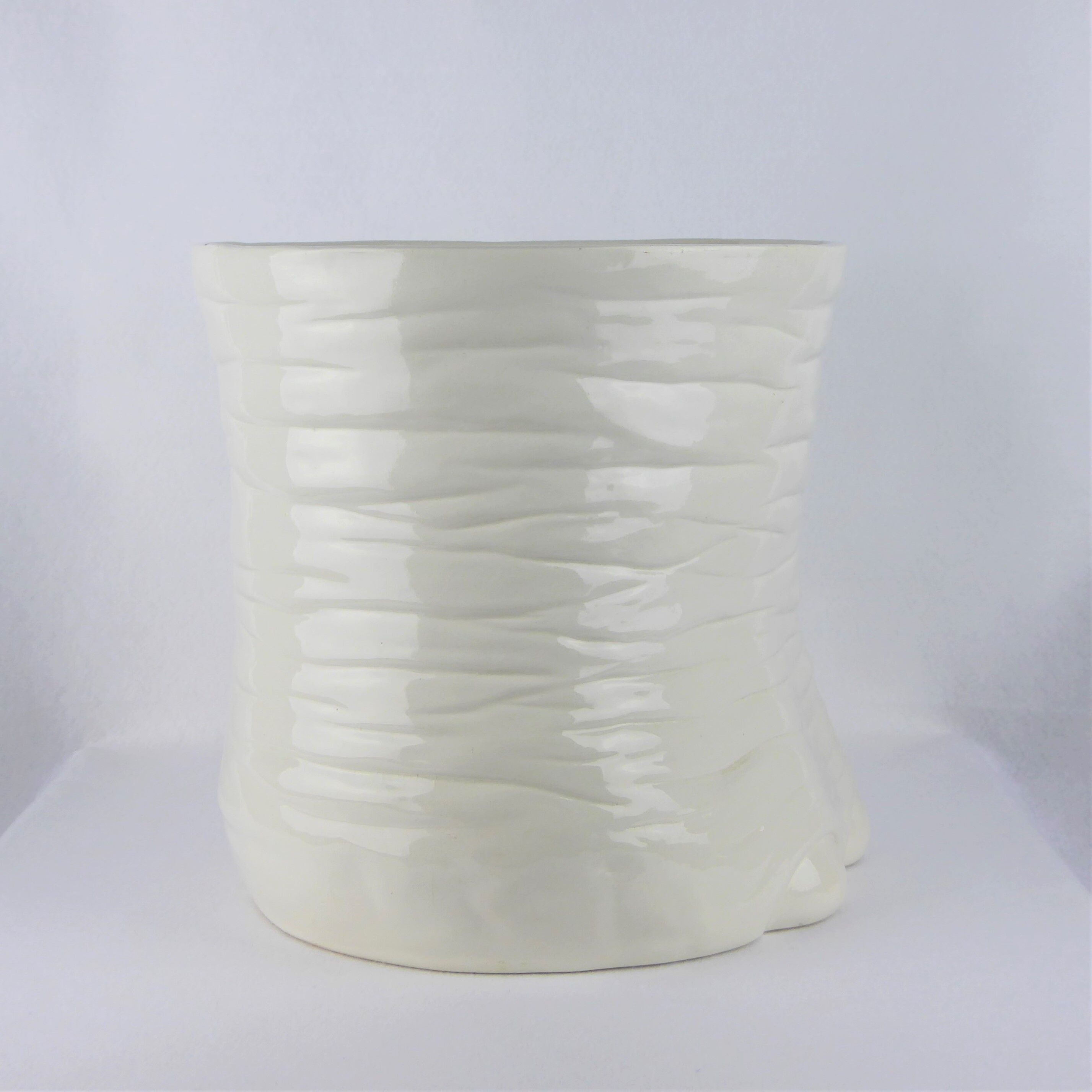Grand Cache-pot-white vintage, Chaumette Italy, ceramics