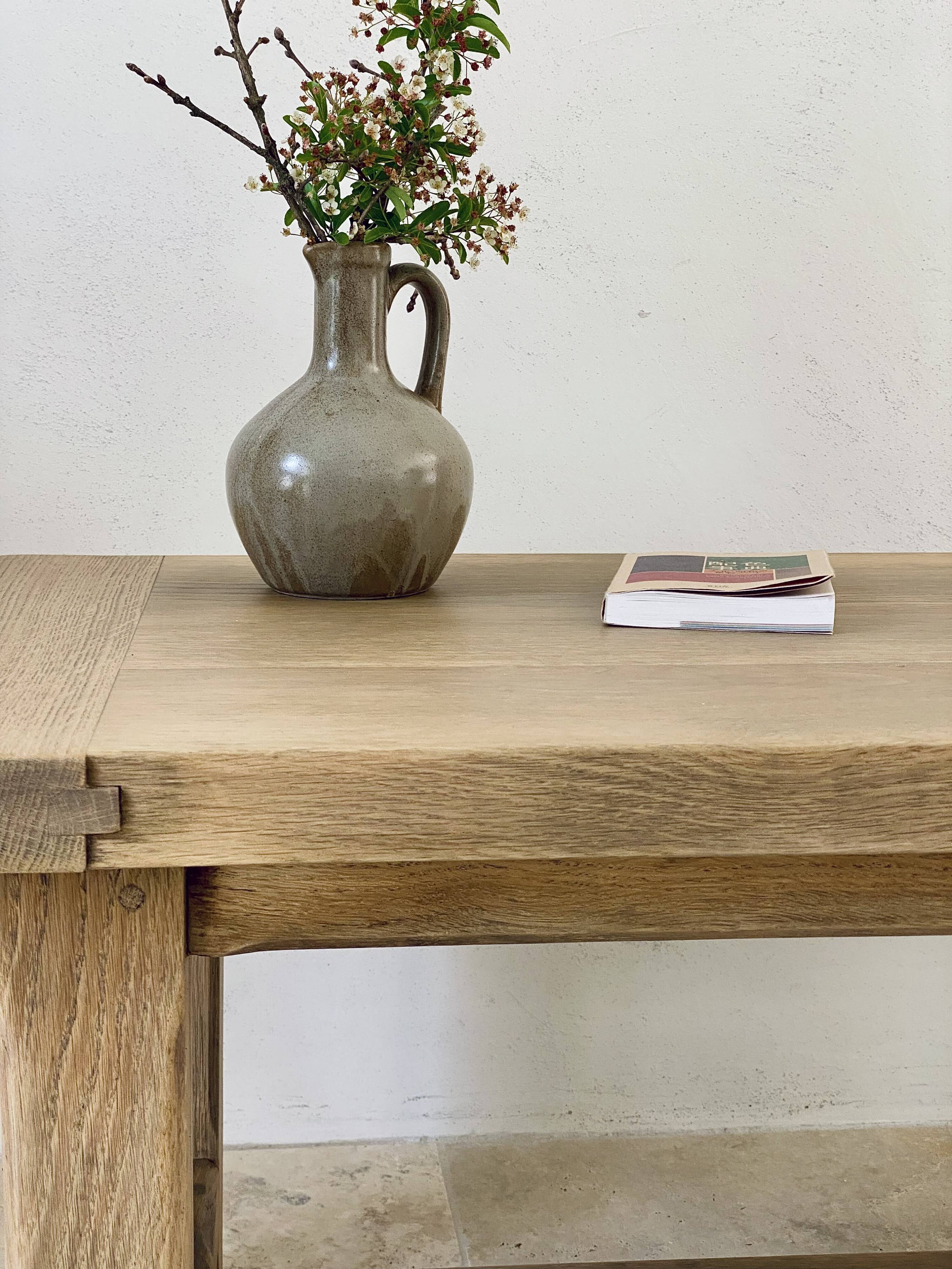 Brutalist coffee table in solid oak