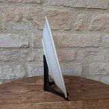 Round serving dish with hand-painted yellow flowers in ceramic TC Italy.