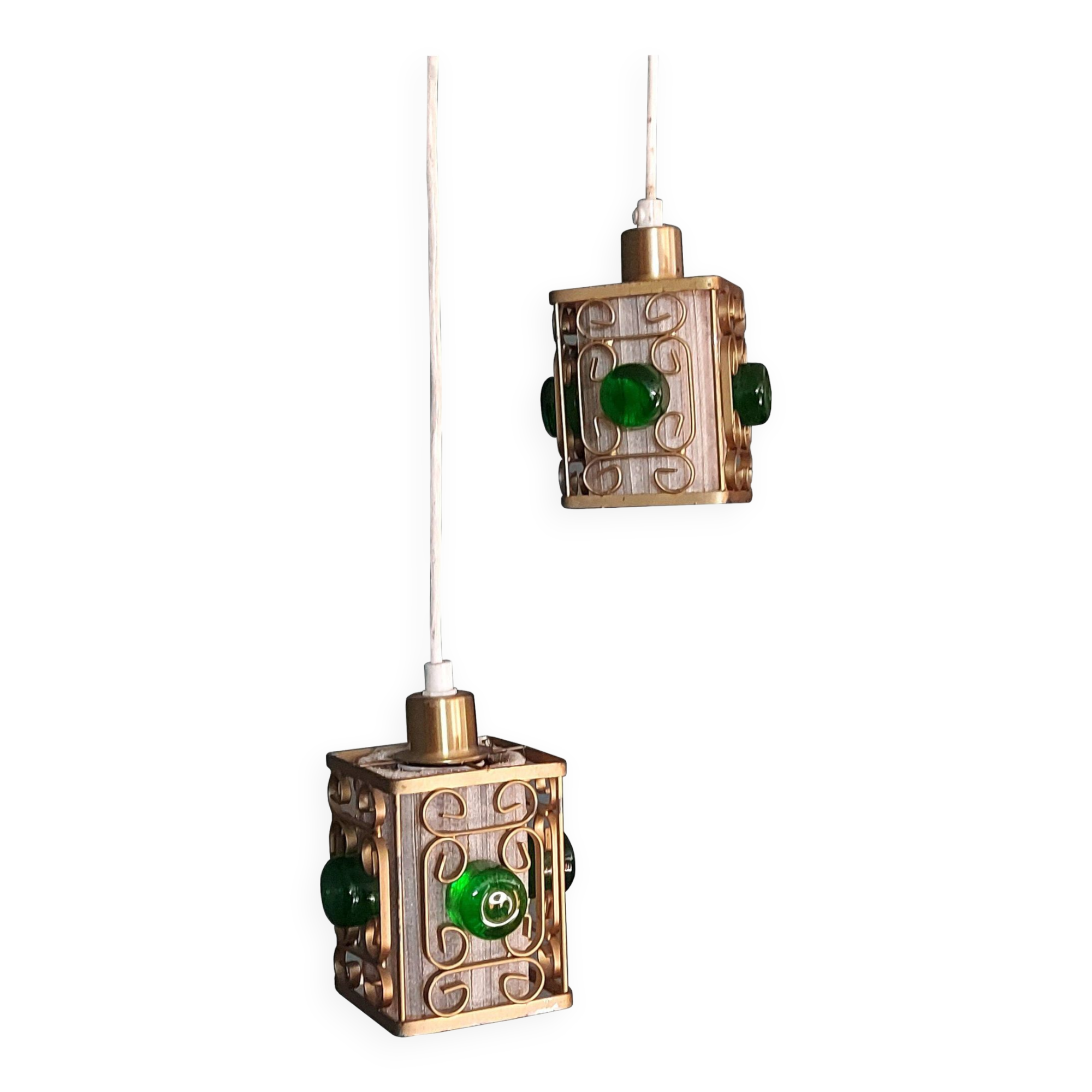 Plafonniers, Danemark années 1960, laiton, 2 pièces