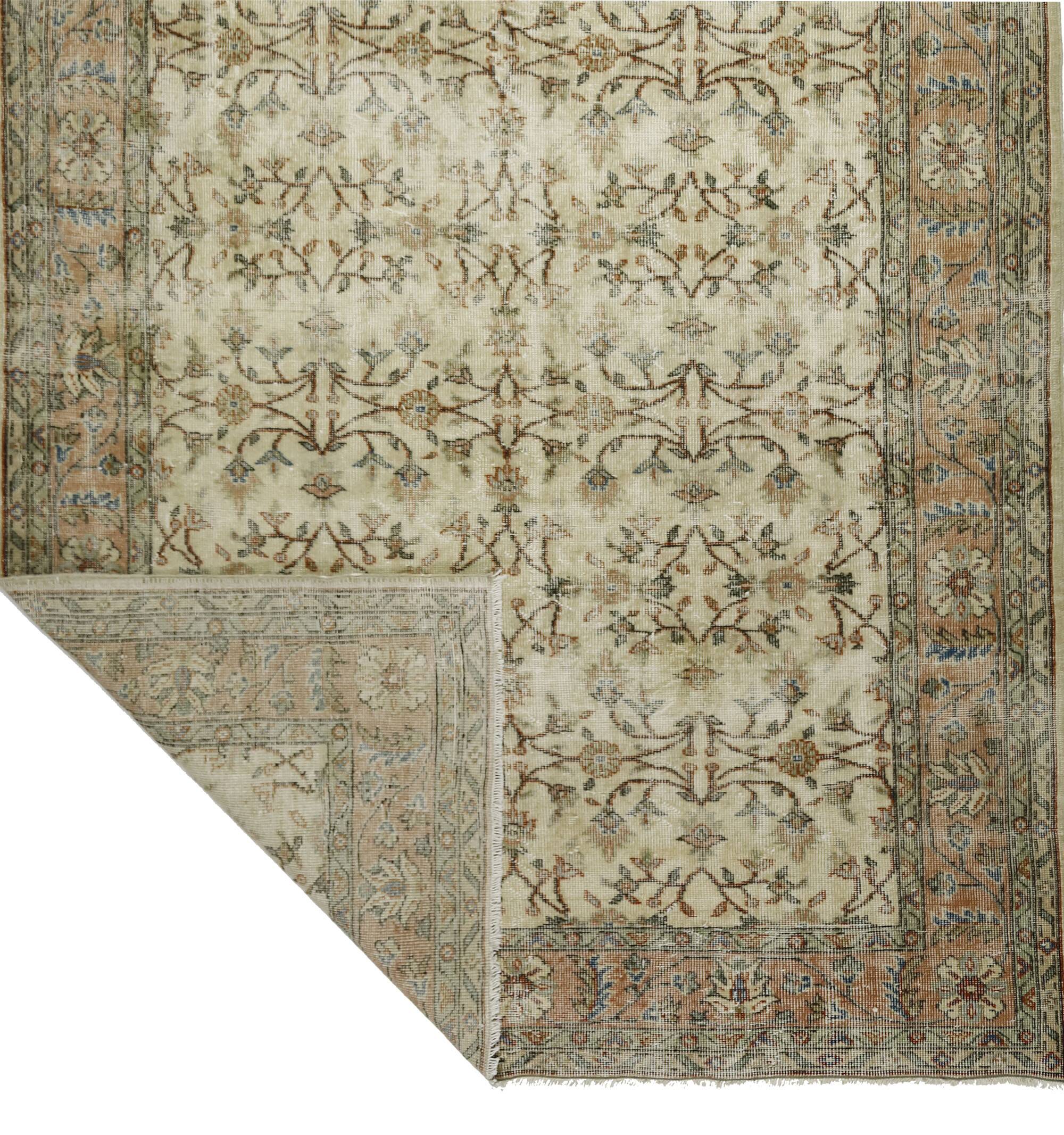 Turkish Anatolian Handmade Vintage Area Rug 293 cm x 184 cm