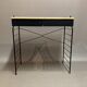 Bibliothèque modulable et tabouret en métal noir et hêtre, 1960