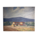 Old painting, landscape Monts du Lyonnais, signed and dated 1947