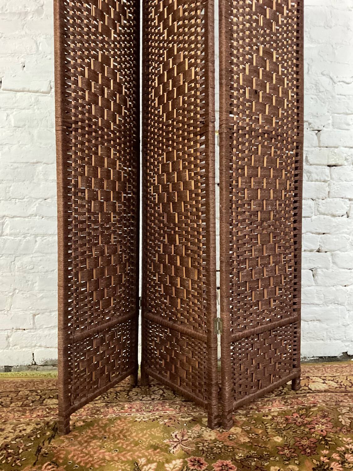 3-section rattan and wicker screen