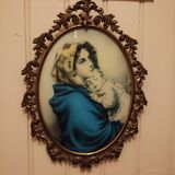 Virgin and Child brass frame