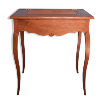 Side table, artisanal vintage mahogany desk worker