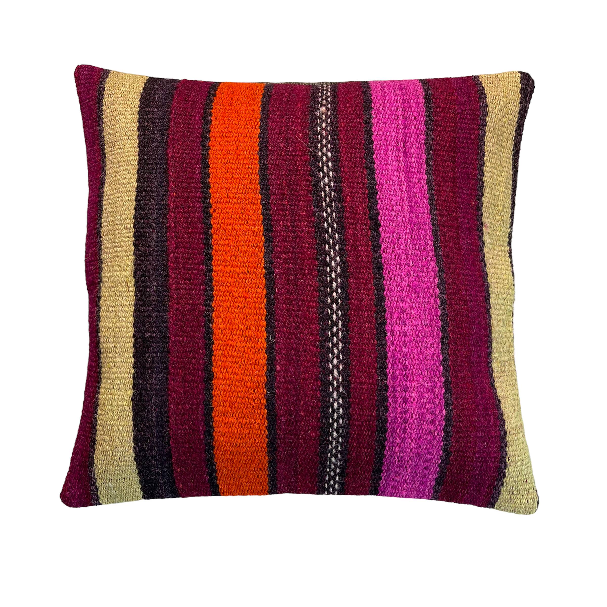 Housse de coussin kilim turc vintage, 40 x 40 cm