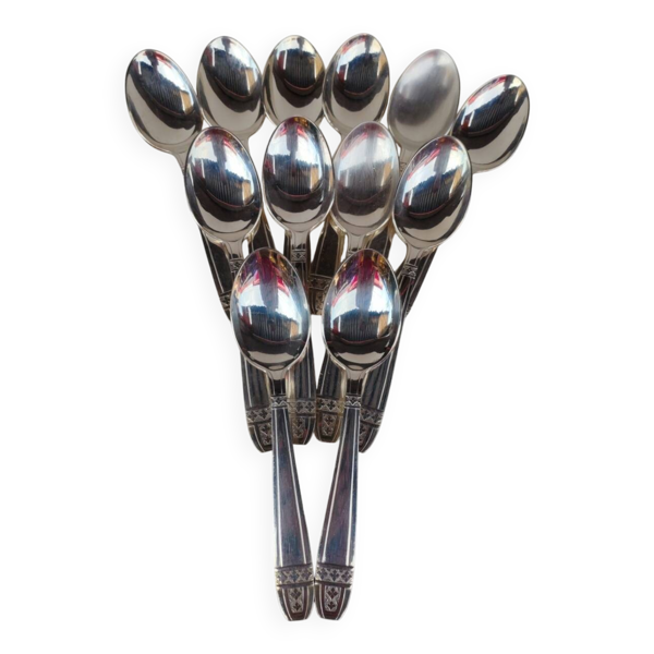 12 cuillères à soupe en métal argenté, modèle grand prix de Monaco.