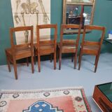 4 antique oak french chairs
