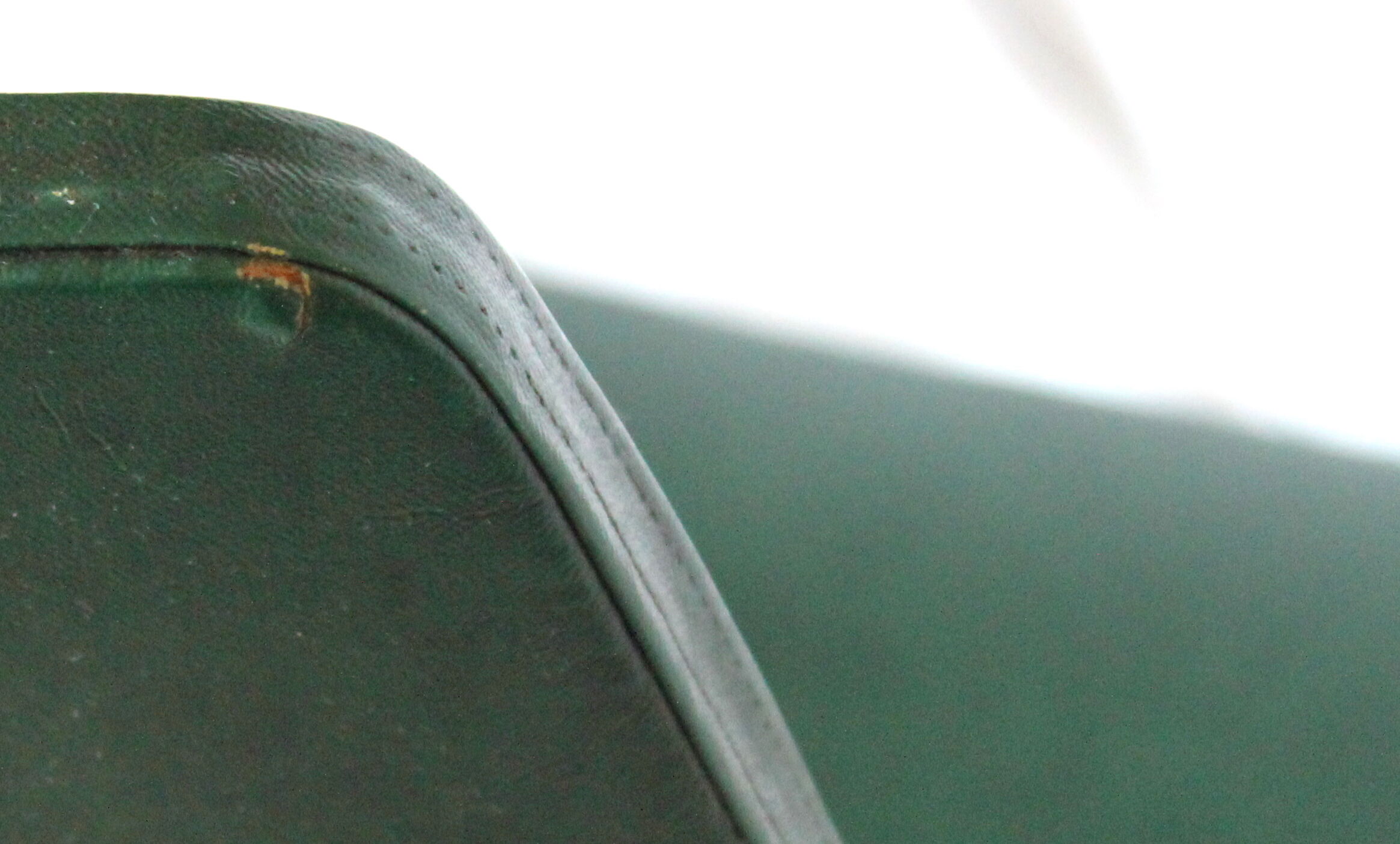 Set of 4 vintage chairs wood and skai green