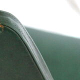 Set of 4 vintage chairs wood and skai green