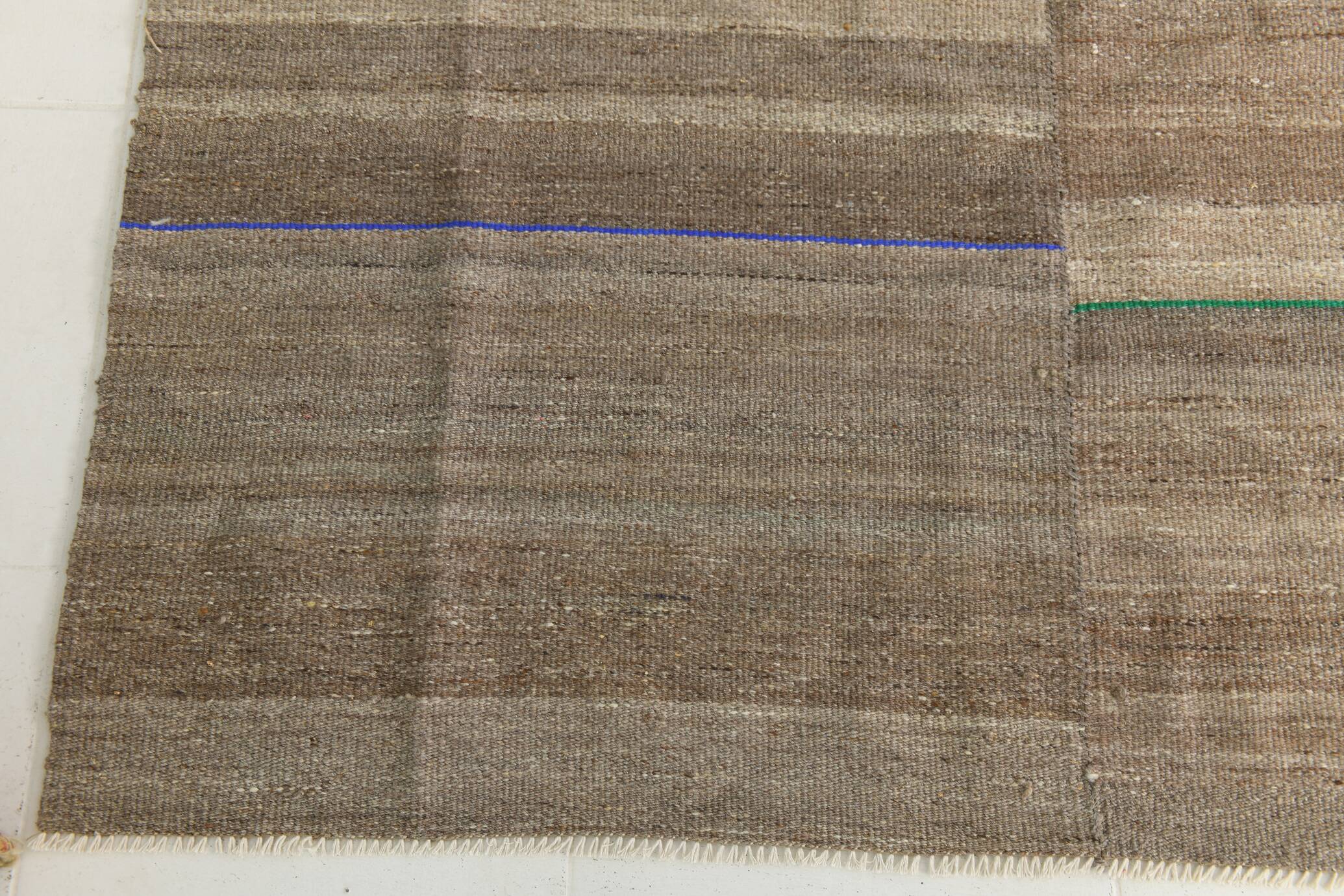 Brown & beige turkish vintage rug