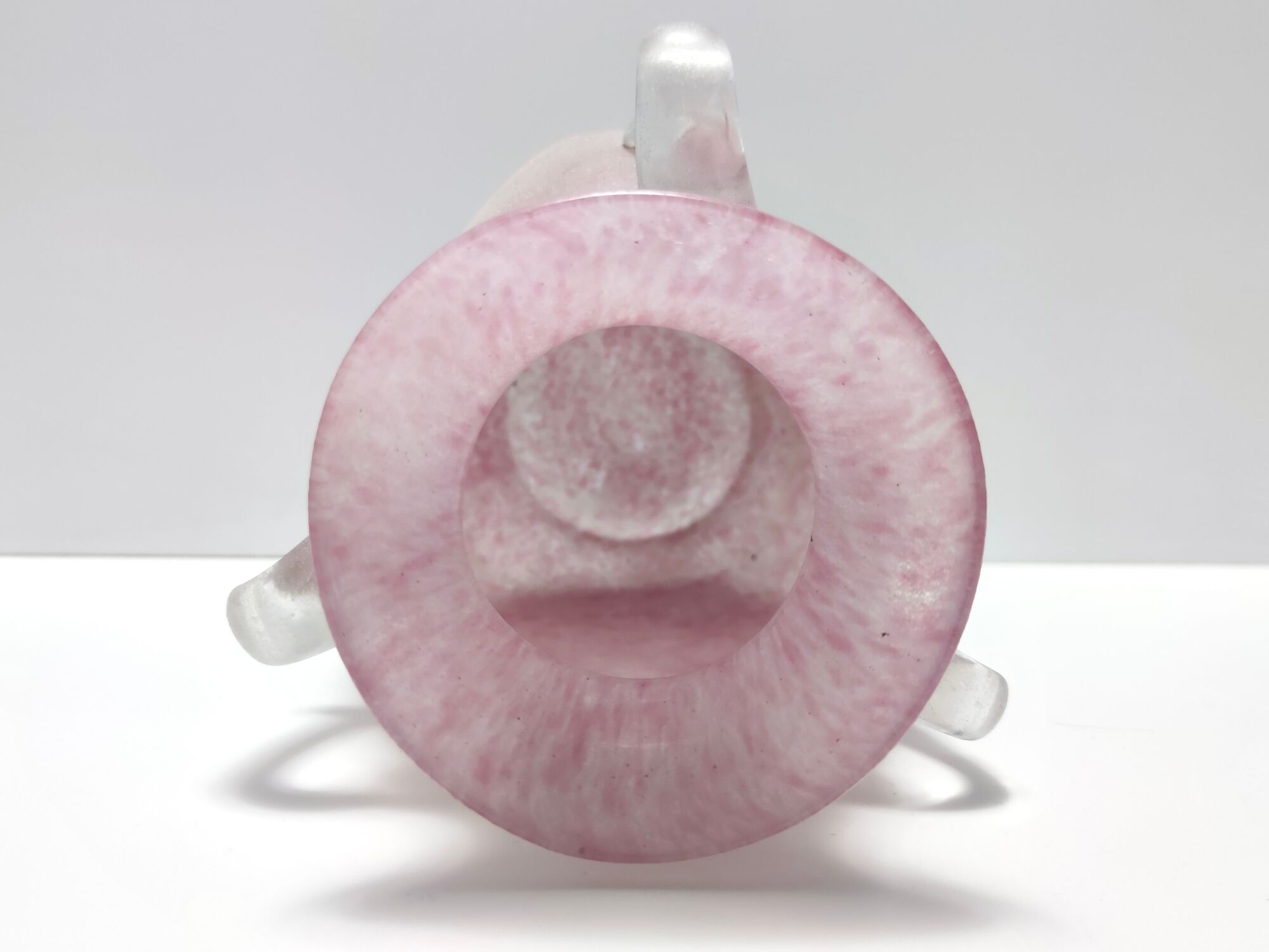Postmodern pink scavo glass vase