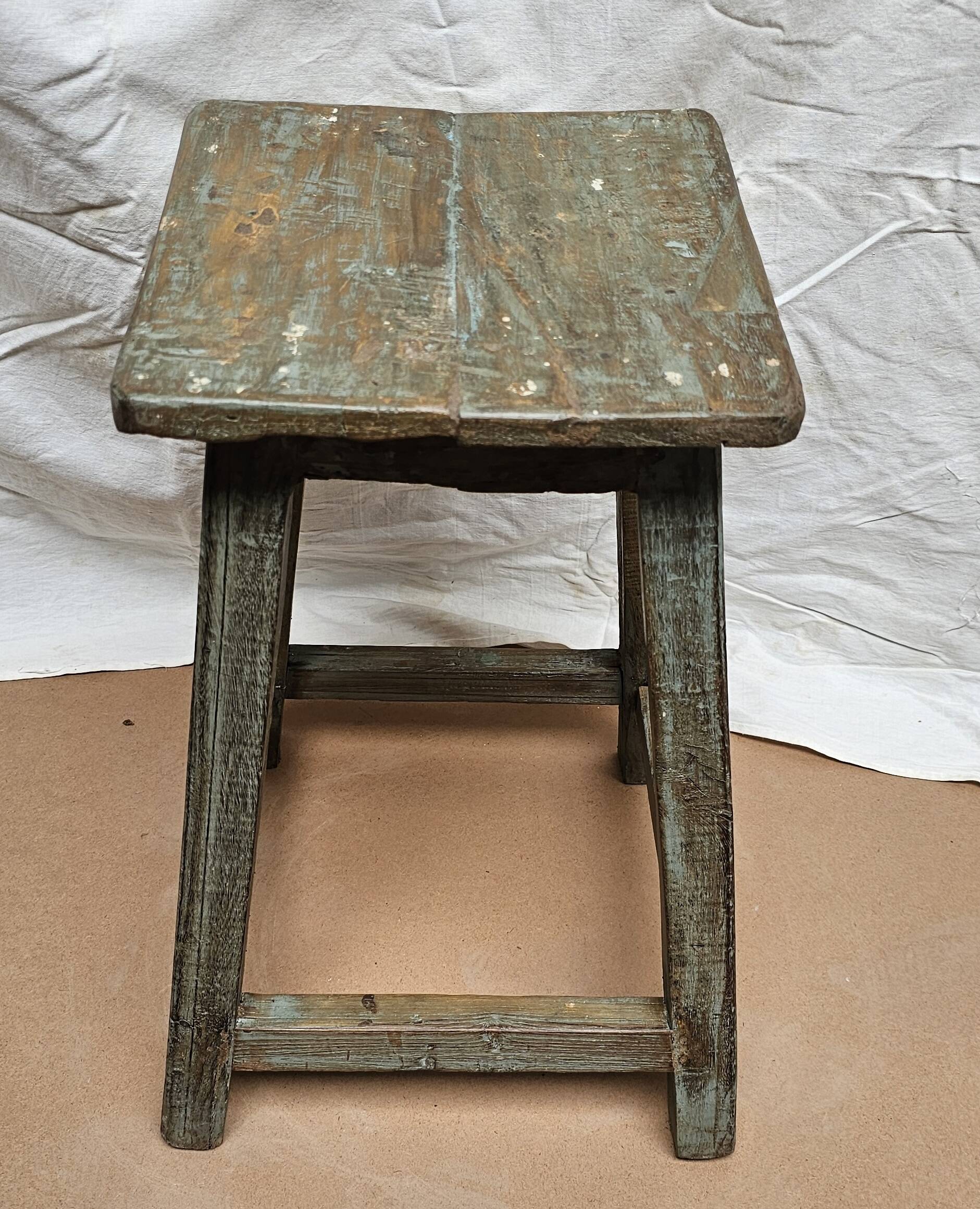 Burmese teak workshop stool