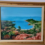 Toile au couteau, La Rade d'Agay de Danielle Saliba