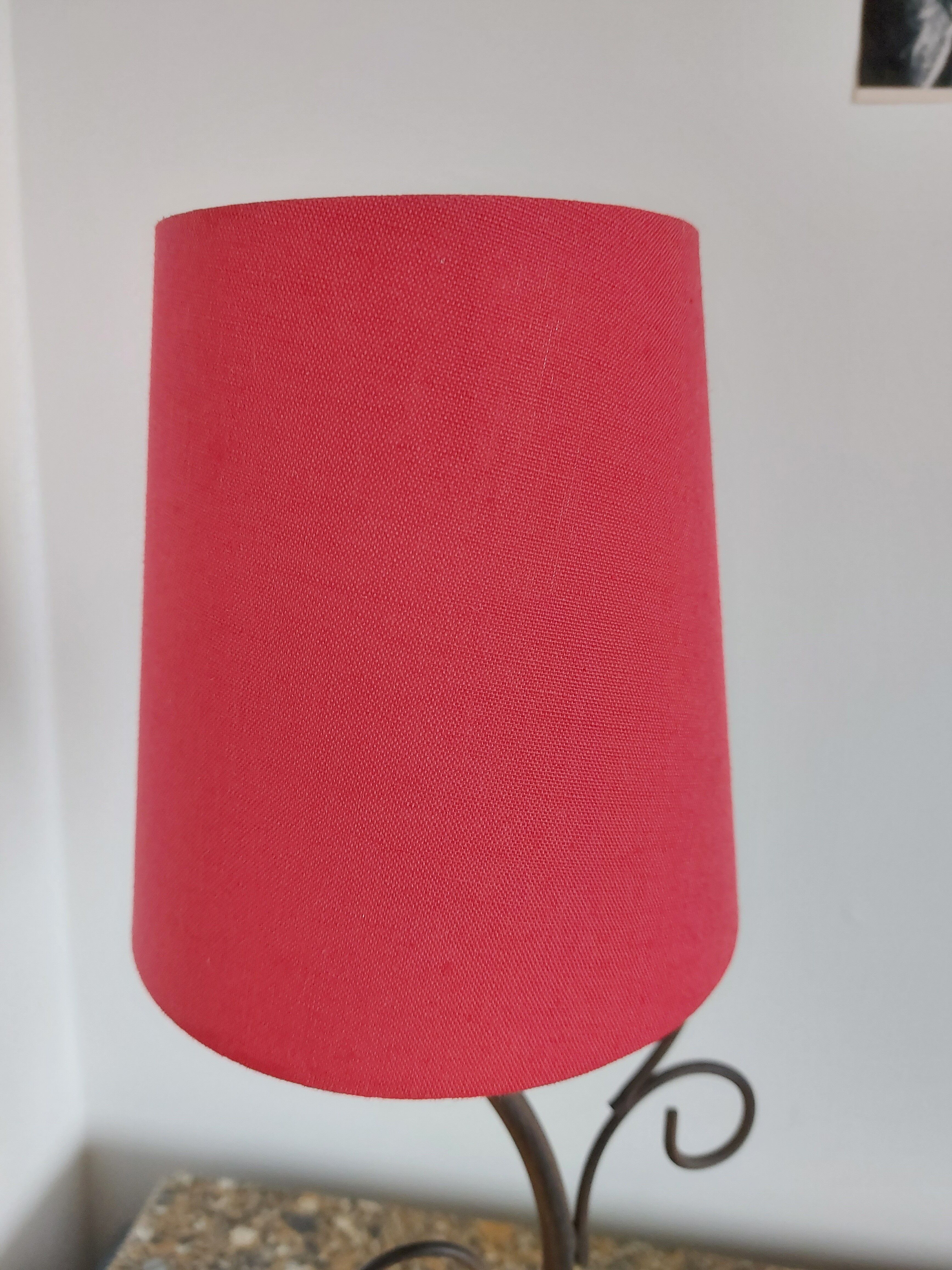 Lamp, red lampshade
