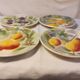 Set of 4 plates in St Clément Barbotine - Majolica - Fruits