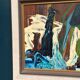 Huile sur panneau d'origine suédoise – “Composition” monogrammée “O”