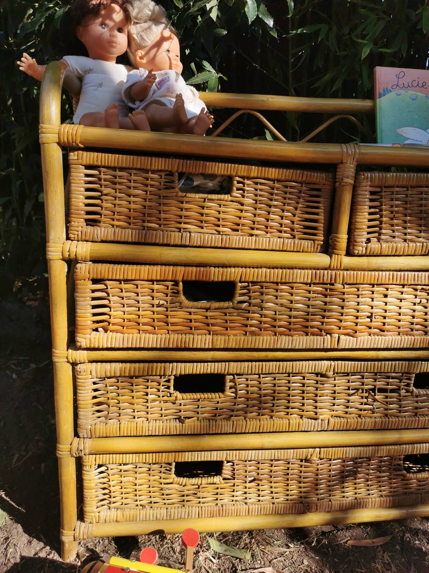 Rattan chest of drawers