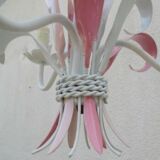 Lustre métal fleurs feuilles shabby chic