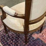 Pair of early 20th century Louis XVI armchairs in walnut