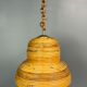 Midcentury Italian pencil reed rattan bamboo and brass hanging lamp pendant
