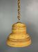 Midcentury Italian pencil reed rattan bamboo and brass hanging lamp pendant