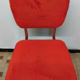 Lot de 4 anciennes chaises en tissus moumoute année 60 vintage