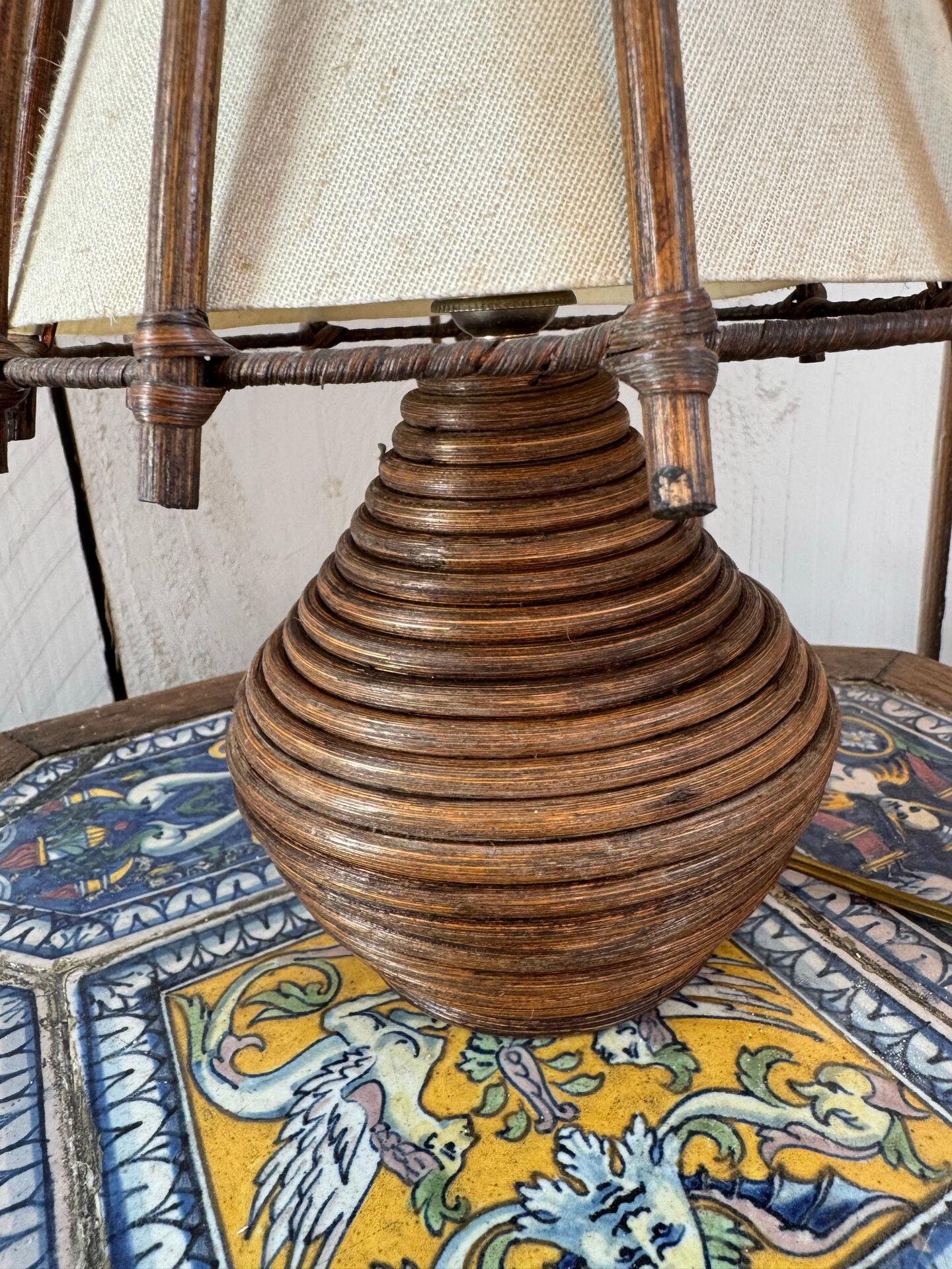Lampe en rotin Louis Sognot