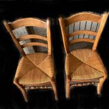 Quatre chaises anciennes en paille