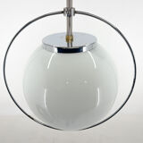 Mid-century milk glass & chrome pendant light