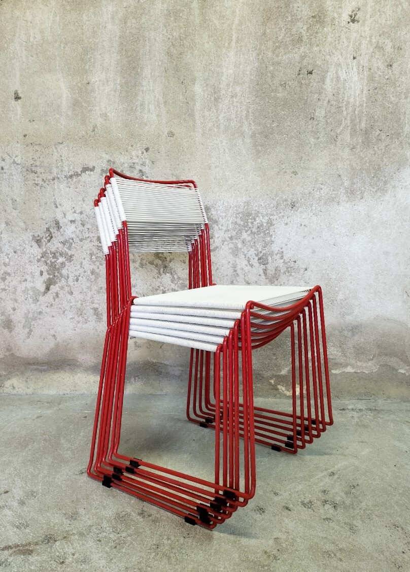 Set of six "Spaghetti" chairs by Giandomenico Belotti