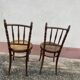 Duo de chaises de bistro cannage, Fischel, bois tourné fin 19eme