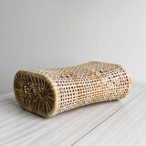 Vintage woven rattan beach cushion