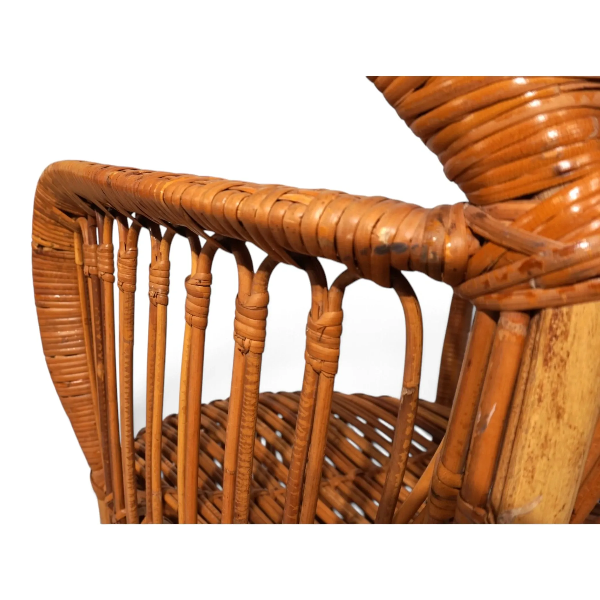Peacock chair rattan armchair by Rohé Noordwolde, 1970