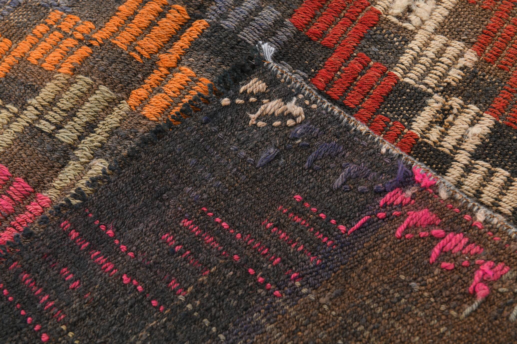 5x7 Bohemian Handmade Turkish Vintage Kilim Rug, 171x225Cm