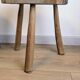 Paire de tabourets brutalistes anciens en bois massif